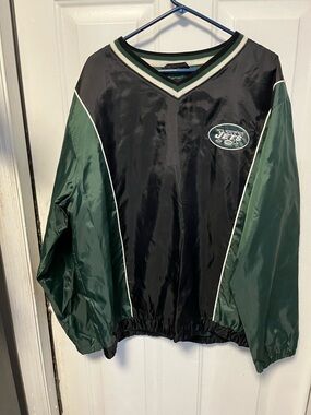 New York Jets Black & Green Pullover Windbreaker